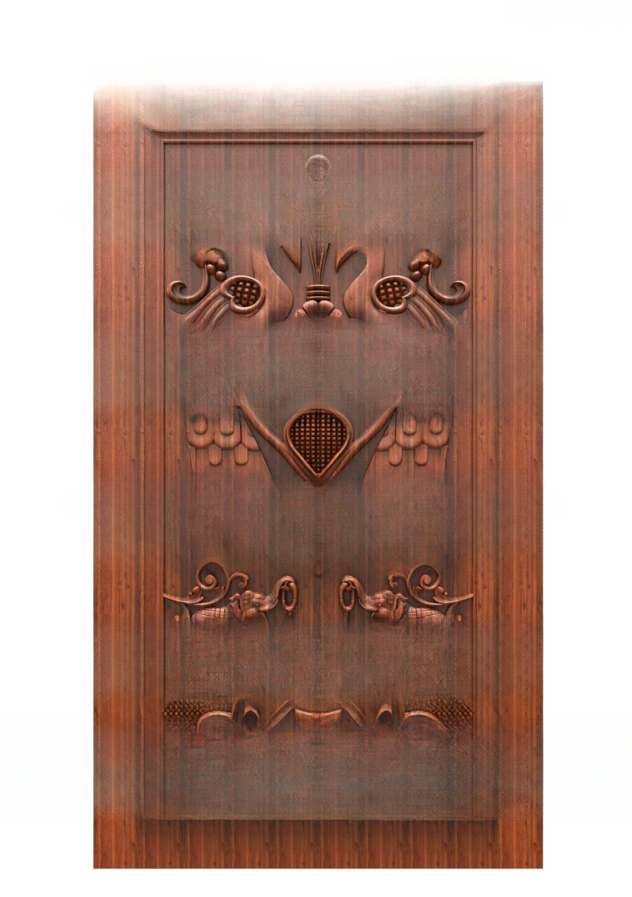 GOLDEN DOORS - PAGE-22 Abstract Floral Relief Carved Wooden Door 3D Model